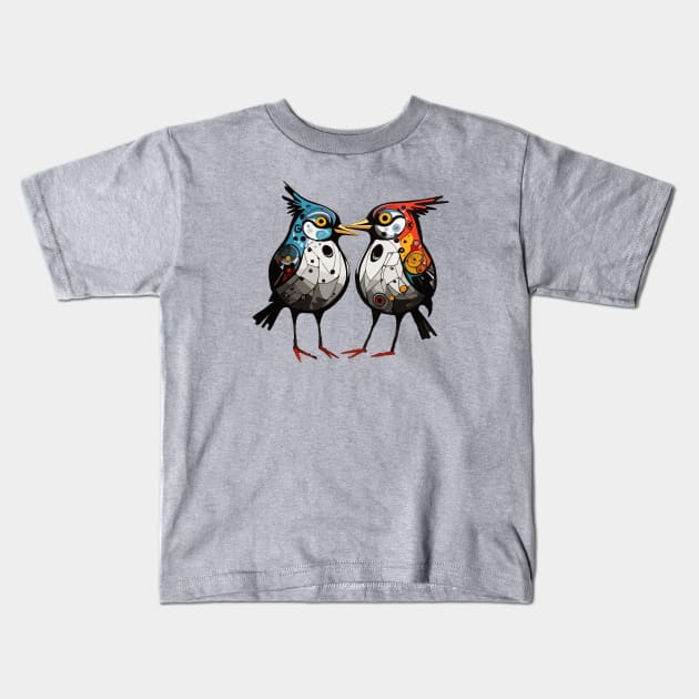 Two birds Kids T-Shirt by CatCoconut-Art